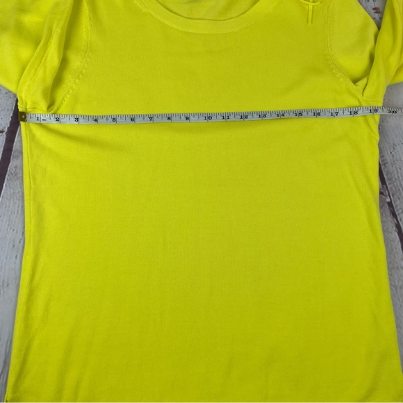 Talbots Knit Sweater NWT Chartreuse Yellow Size Medium - Picture 9 of 11